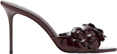 Women's Patent Leather Floral Heeled Sandals