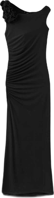 Women's Ruffle Accents Ruched Dress