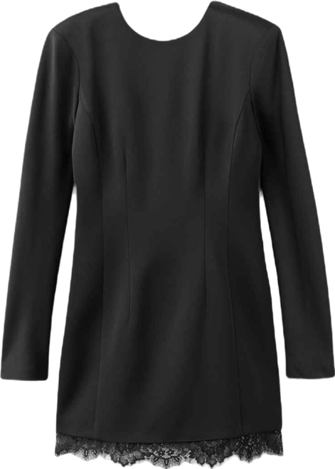 Women's Lace Trim Hem Open-Back Dress