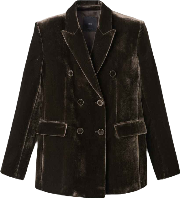 Women's Double-Breasted Velvet Suit Jacket