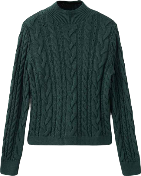 Women's Perkins Neck Braided Sweater