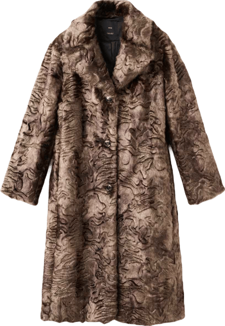 Women's Textured Faux-Fur Coat