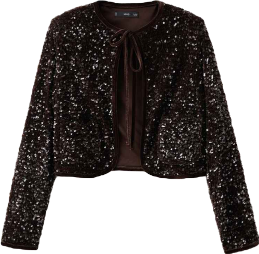 Women's Sequins And Bow Velvet Jacket