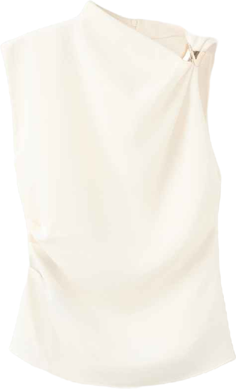 Women's Metallic Detail Asymmetrical Blouse