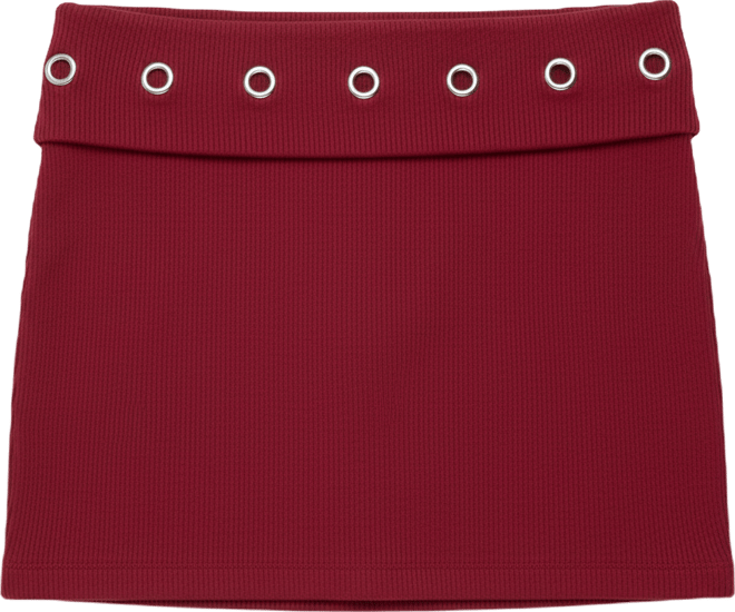 Women's Havana Grommet Ribbed Foldover Mini Skort