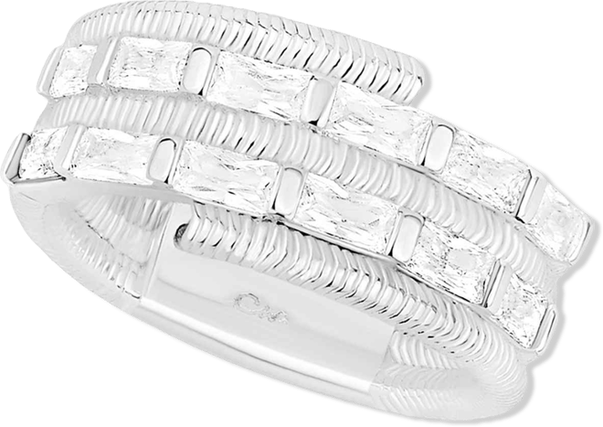 Cubic Zirconia Silver Plated Coil Ring, Macy's Exclusive