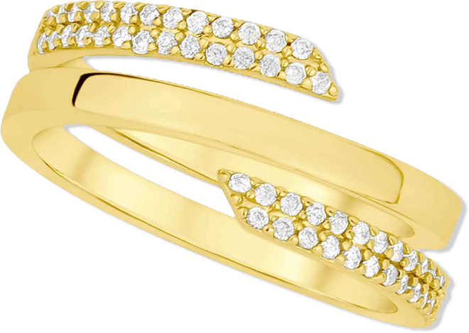 Cubic Zirconia 18k Gold Plated Brass Coil Ring, Macy's Exclusive