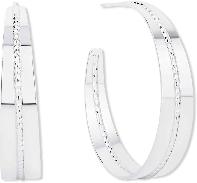Graduated C Silver Plated Hoop Earrings, Macy's Exclusive