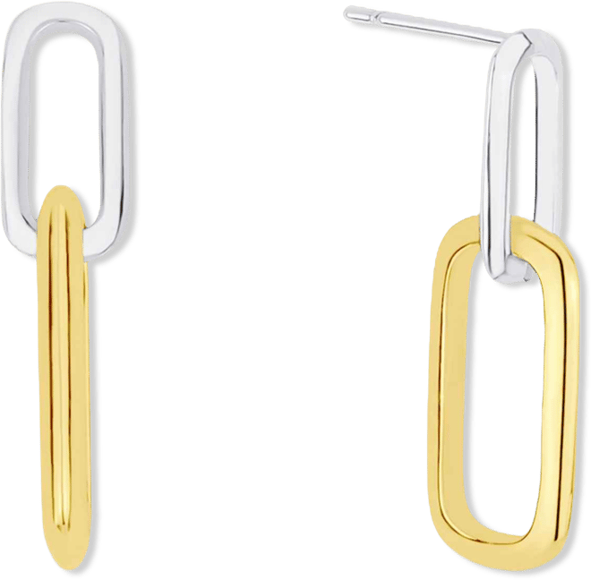 18k Silver and Gold Plated Brass Drop Earrings, Macy's Exclusive
