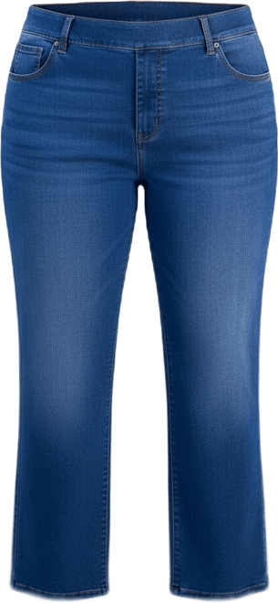 Plus Size Pull-On Shaping High-Rise Straight-Leg Jeans, Macy's Exclusive