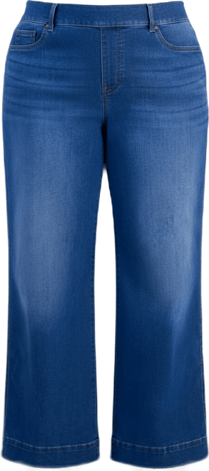 Plus Size Pull-On Shaping High-Rise Wide-Leg Jeans, Macy's Exclusive