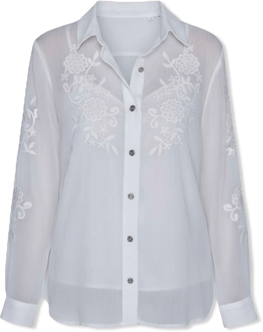 Petite Flower Button Down Shirt