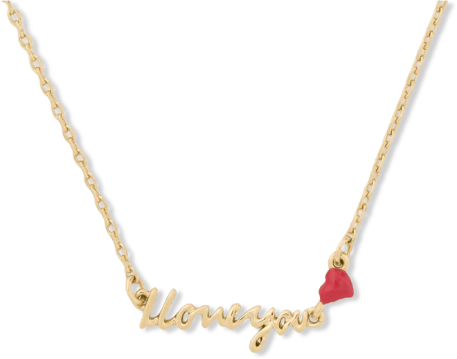 I Love You Gold-Tone Pendant Necklace