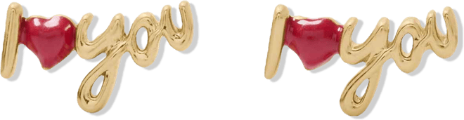 Enamel "I Love You" Stud Earrings