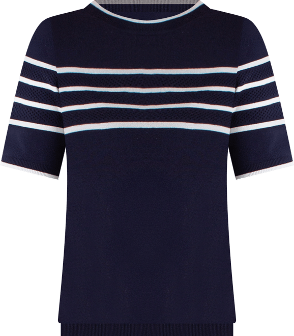 Petite Crewneck Stripe Detail Sweater