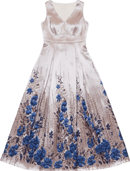 Petite Printed A-Line Long Dress