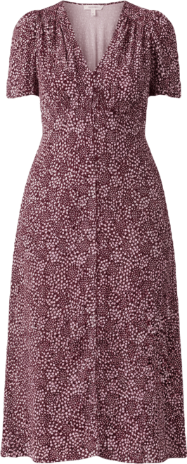 Juniors' Paola Short-Sleeve Crepe Midi Dress