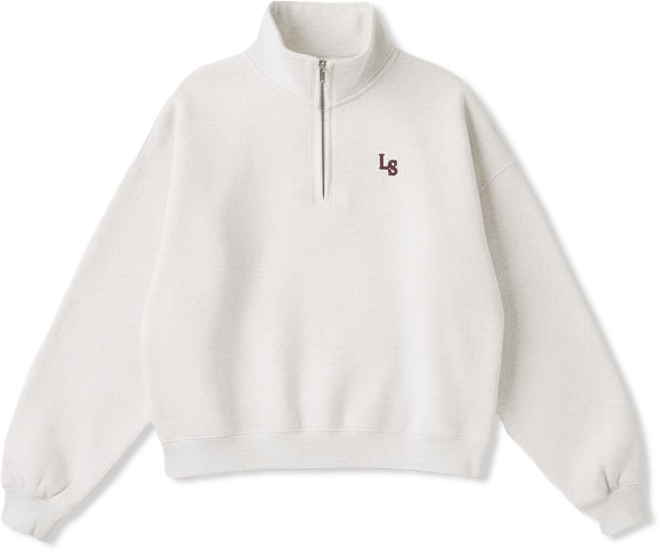 Juniors' Graphic Boxy 1/4-Zip Sweatshirt