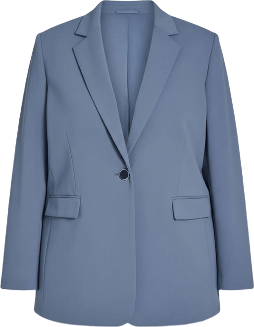 Plus Size Scuba Crepe Notch Collar Jacket