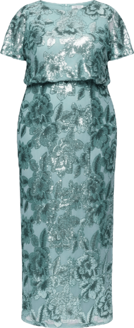 Plus Size Short-Sleeve Long Sheath Dress