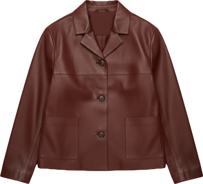 Women's Pockets Faux-Leather Jacket