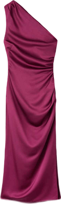 Women's Side Slits Asymmetrical Satin Dress