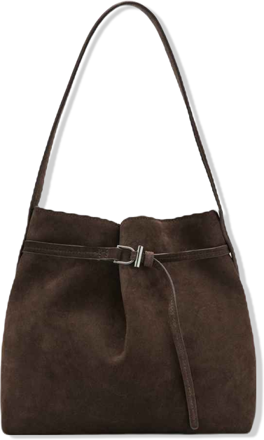 Women's Buckle Suede Bucket Bag