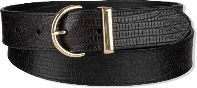 Women's Lizard-Texture Leather Dress Belt