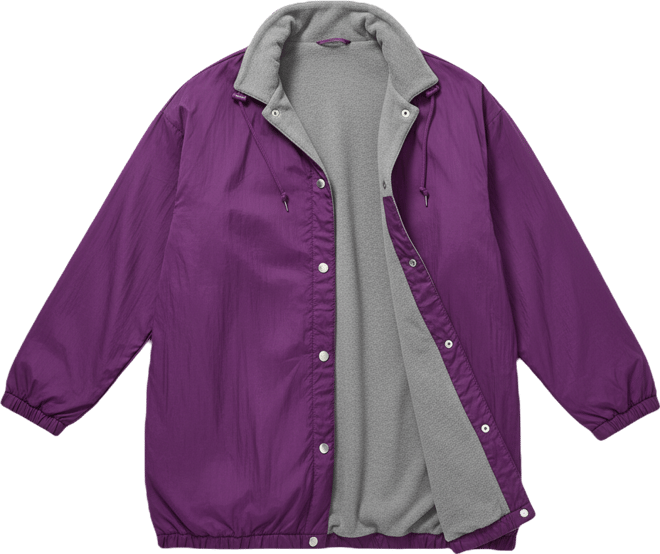 Plus Size Fleece Nylon Reversible Jacket