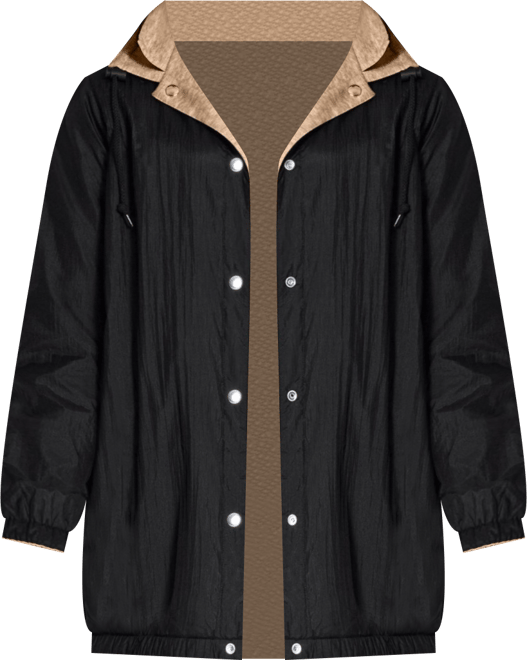 Plus Size Fleece Nylon Reversible Jacket