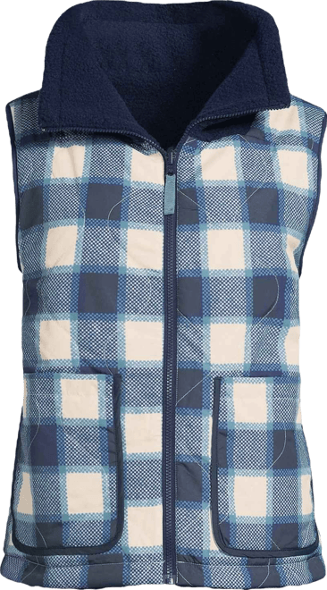 Women's High Pile Fleece Reversible Mixed Media Vest