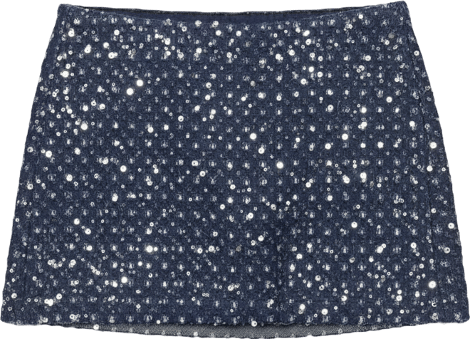 Women's Sora Sequin Denim Mini Skort