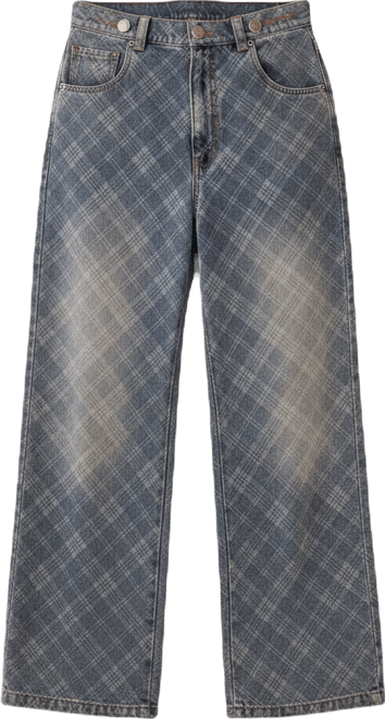 Women's Denim Distressed Straight Leg Jeans