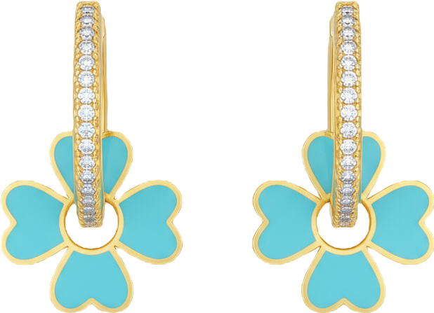 Sterling Silver Enamel Clover Earrings