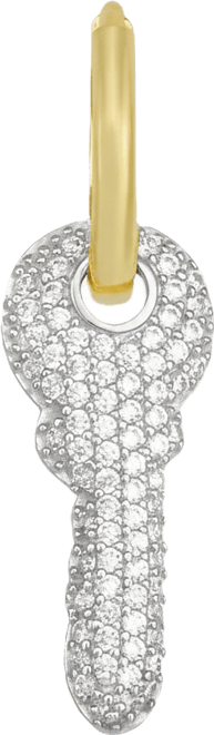 Key Gold Color Hoop Sterling Silver Earring