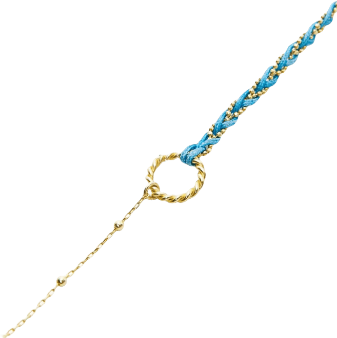 Handmade Rope Braided Sterling Silver Beaded Chain Bracelet