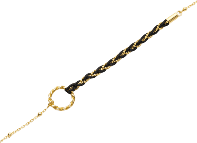 Handmade Rope Braided Sterling Silver Beaded Chain Bracelet