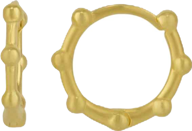 Seven Bead Sterling Silver Hoop Earrings