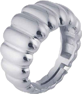 Large Multi Dished Adjustable Statement Sterling Silver Croissant Ring