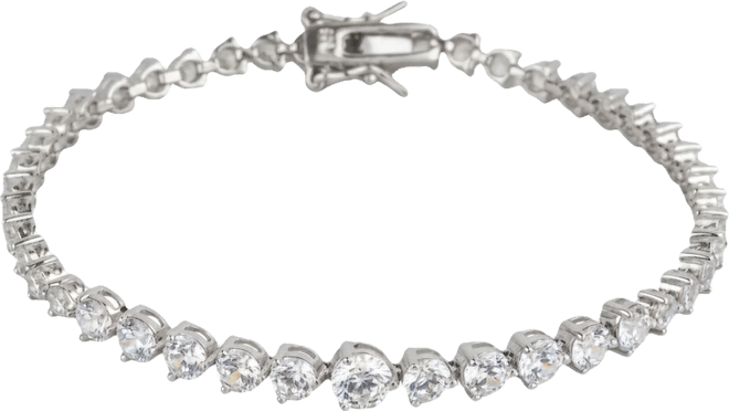 Gradual Size Gemstone Sterling Silver Tennis Bracelet