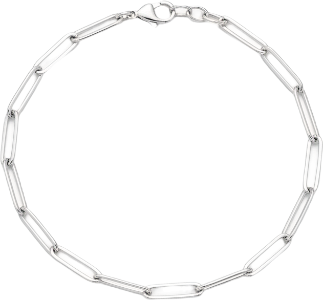 Sterling Silver Rectangular Large Chain Bracelet