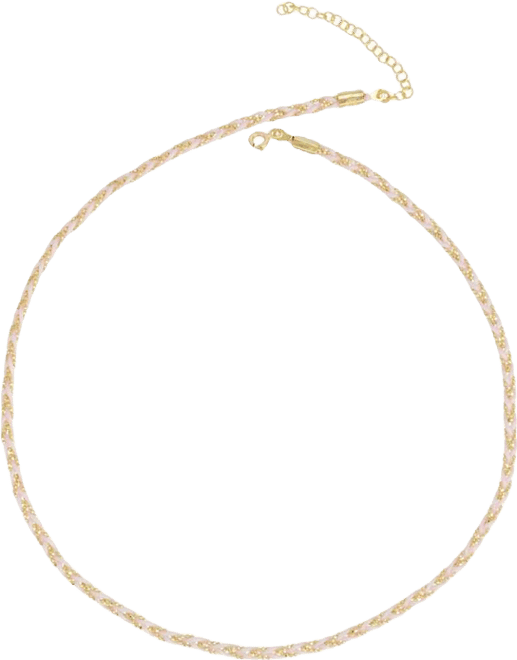 Women's Handmade Rope Braided Sterling Silver Beaded Chain Necklace