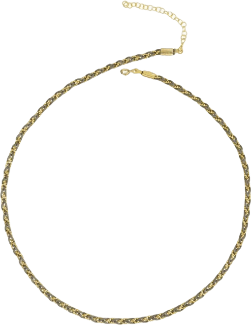 Women's Handmade Rope Braided Sterling Silver Beaded Chain Necklace