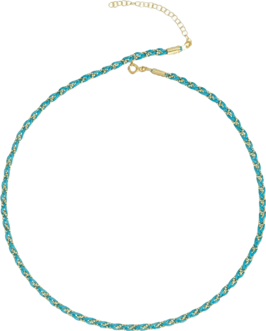 Women's Handmade Rope Braided Sterling Silver Beaded Chain Necklace