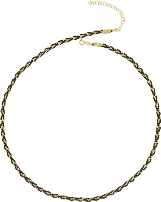 Women's Handmade Rope Braided Sterling Silver Beaded Chain Necklace