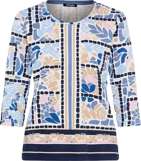 Women's Floral & Border Print T-Shirt