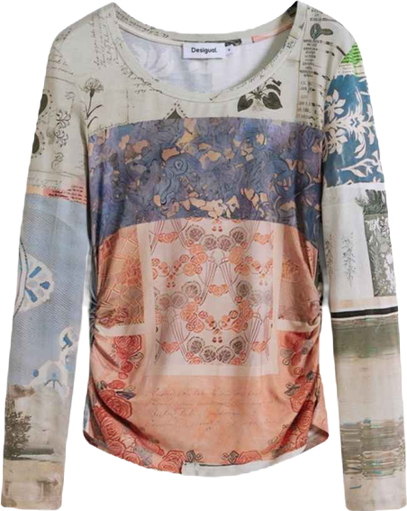 Women's Collage ruched T-shirt