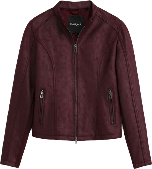 Women's Combined faux leather jacket