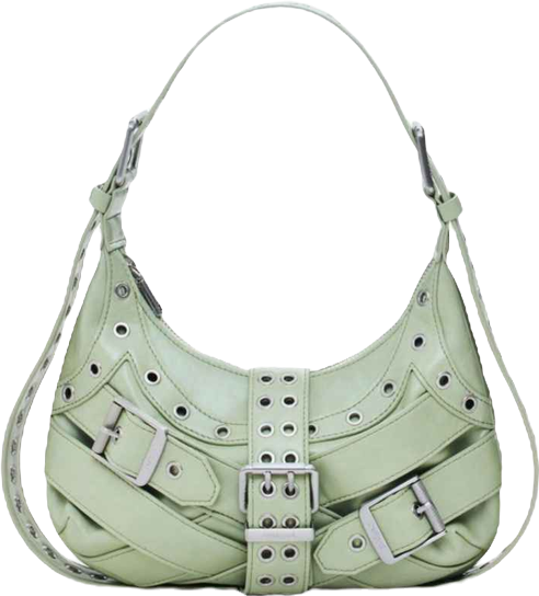 Women's Medium faux leather bag with buckles