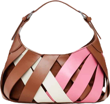 Women's Medium braided faux leather bag